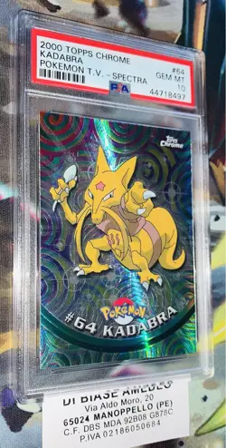 💎PSA 10 KADABRA #64 2000 TOPPS CHROME POKEMON T.V. ( SPECTRA )ENGLISH POP 8! - Image 3
