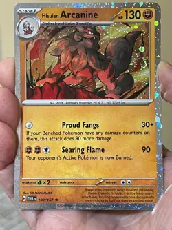 POKEMON HISUIAN ARCANINE 100/167 RARE COSMOS HOLO SWIRL BLISTER EXCLUSIVE NM - Image 1