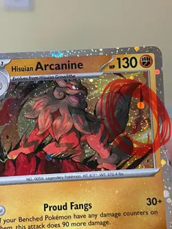 POKEMON HISUIAN ARCANINE 100/167 RARE COSMOS HOLO SWIRL BLISTER EXCLUSIVE NM - Image 3