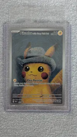 Pokemon Pikachu with Grey Felt Hat Promo SVP 085 Van Gogh Museum NM/M Sealed - Image 1