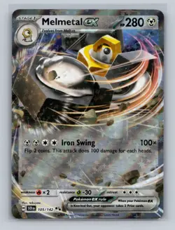 Pokemon MELMETAL EX 105/142 - Stellar Crown - ULTRA RARE HOLO -LP - Image 1