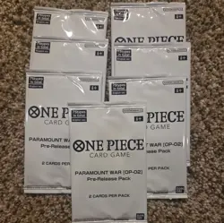 7X One Piece Card Game TCG Sealed Paramount War OP-02 2023 Pre release packs - Image 1