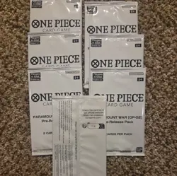 7X One Piece Card Game TCG Sealed Paramount War OP-02 2023 Pre release packs - Image 2