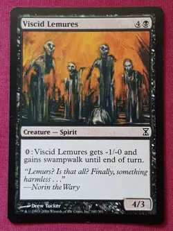 Magic The Gathering TIME SPIRAL VISCID LEMURES black card MTG - Image 1