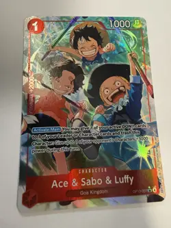 2025 One Piece Carrying On His Will Ace & Sabo & Luffy SR Alt Art #OP13-007 (B) - Image 1