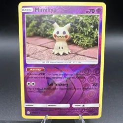 Mimikyu 97/236 Yuka Morri Clay Art Reverse Holo Cosmic Eclipse Pokemon Card - Image 1