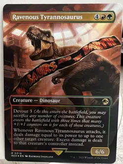 Ravenous Tyrannosaurus Jurassic World Creature Rare Red Green 0018 MTG foil - Image 1
