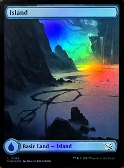 X 1 Island Foil NM-M Full Art March of the Machine MOM 284 MTG Magic - Image 1
