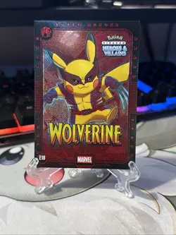 Pokemon Pikachu Heroes & Villains Wolverine RED Marvel E18 - Image 1