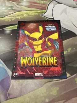 Pokemon Pikachu Heroes & Villains Wolverine RED Marvel E18 - Image 3