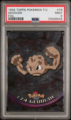 PSA 9 1999 Topps Pokemon TV Animation Series 1 Foil #74 Geodude Pop17 - Image 1