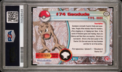 PSA 9 1999 Topps Pokemon TV Animation Series 1 Foil #74 Geodude Pop17 - Image 2