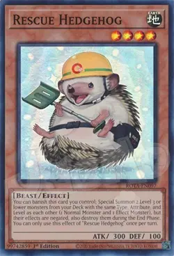 Yugioh - Rescue Hedgehog - ROTA - 1st Edition Super Rare NM - Free Holo Card - Image 1