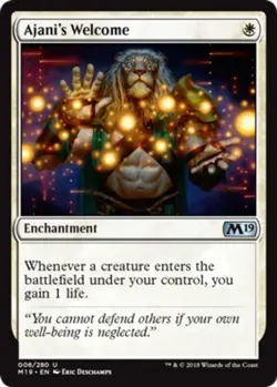 MTG Ajani's Welcome - Foil, Core Set 2019, Heavily Played, English - Image 1