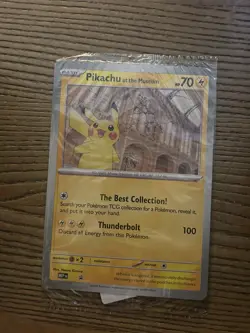 Pikachu At The Museum Jumbo Pokemon Card - Natural History Museum - In Hand - Image 1