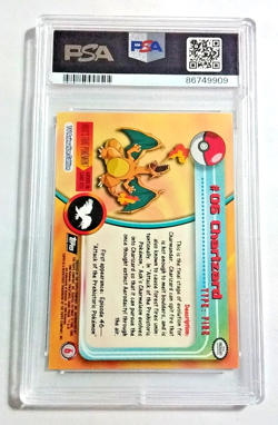 1999 Topps Pokemon T.V. #6 Charizard PSA 8 NM-MT (86749909) I10 - Image 2