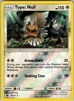 Type: Null 89/111 SM - Crimson Invasion Reverse Holo Pokemon TCG NM - Image 1