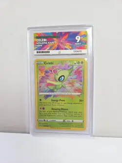 Graded Pokemon Card - #009/185 2020 Celebi Vivid Voltage Amazing Rare - Ace 9 - Image 1