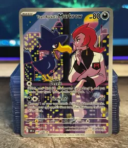 Team Rocket's Murkrow 200/182 Illustration Rare Destined Rivals Pokemon Card - Image 1