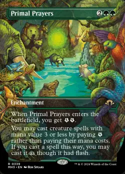 FOIL Primal Prayers - Borderless - Modern Horizons 3 - MH3 MTG - Image 1