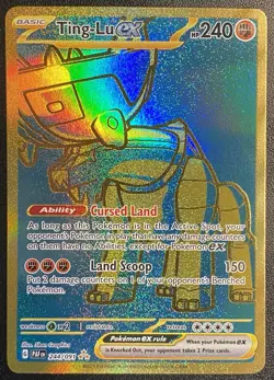 Ting-Lu ex Full Art Gold HR 244/091 Pokemon TCG Paldean Fates Gold Hyper Rare - Image 1
