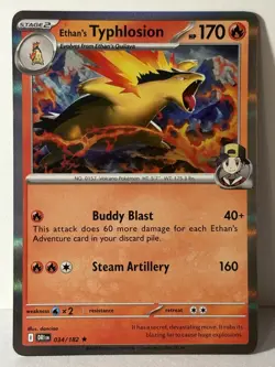 Ethan's Typhlosion Holo 034/182 SV10: Destined Rivals NM Pokemon Fast Ship - Image 1