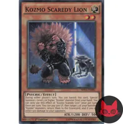 Yugioh Kozmo Scaredy Lion SHVI-EN082 Super Rare 1st Edition NM - Image 1