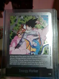 Dragon Ball Card Energy Marker E-80 Silver Goku Manga Booster 02 - Image 1