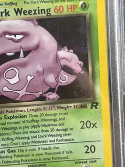 POKEMON TCG 2000 Rocket Dark Wheezing Holo Psa 2 Good *swirl* - Image 3