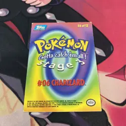 Pokemon Topps #06 Charizard E6 of 12 Non-Holo Vintage 1999 Blue Logo T12 - Image 2