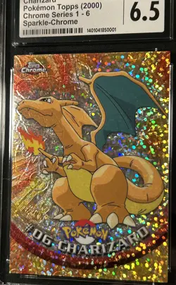 CGC 6.5 Texture Shift Error Charizard Sparkle #6 2000 Topps Chrome Pokemon Card - Image 3