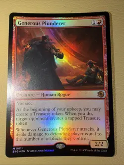 Near Mint, English - 1 x MTG Generous Plunderer - Foil Outlaws of Thunder Juncti - Image 1