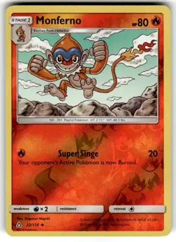 Pokemon - Monferno - 22/156 - Uncommon - Reverse Holo - Sun and Moon Ultra Prism - Image 1