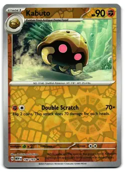 Kabuto 140/165 - 151 Uncommon Pokemon TCG Reverse Holo - LP Card - Image 1