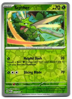 Scyther 123/165 - 151 Uncommon Pokemon TCG Reverse Holo - LP Card - Image 1