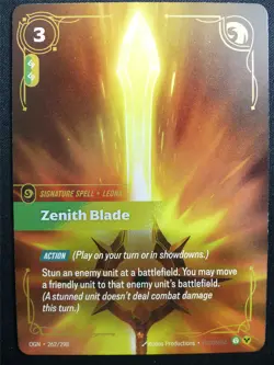 Zenith Blade 262/298 Epic Rare Foil - OGN - Riftbound Card #2CU - Image 1