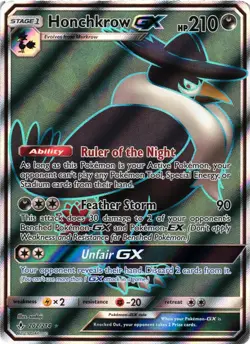 Pokemon TCG Honchkrow GX Full Art 202/214 Ultra Rare Unbroken Bonds VLP - Image 1