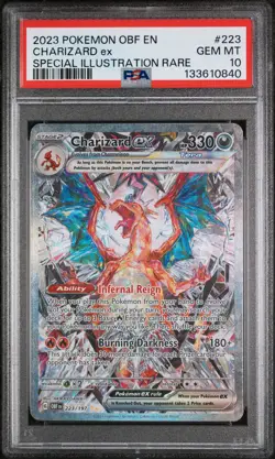 2023 POKEMON OBF EN-OBSIDIAN FLAMES #223 CHARIZARD EX PSA 10 - Image 1