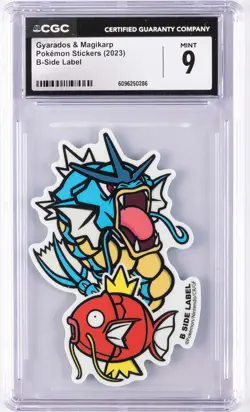 2023 POKEMON STICKERS B-SIDE LABEL GYARADOS & MAGIKARP CGC 9 - Image 1