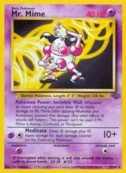 1x Mr. Mime - 22/64 - Rare - Unlimited Edition Lightly Played Pokemon G1 - Jungl - Image 1