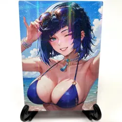 Genshin Impact Yelan Sexy Bikini Anime Waifu Girl Lewd Goddess Story Art Card - Image 1