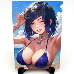 Genshin Impact Yelan Sexy Bikini Anime Waifu Girl Lewd Goddess Story Art Card - Image 2