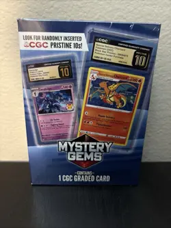 Pokemon TCG Mystery Gems CGC Graded Slab Factory Sealed New Card Box - Image 1