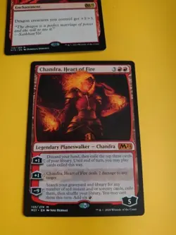 Chandra, Heart of Fire M21 & Crucible of Fire. M15 red MTG 2 Card. - Image 3