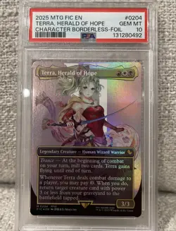 2025 MTG Final Fantasy Terra Herald of Hope Borderless FOIL 0204 PSA 10 FF6 - Image 1