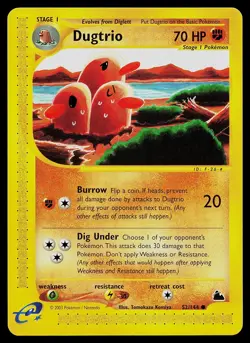 Pokemon Card - Dugtrio Skyridge 52/144 Common - Image 1
