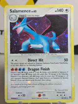 Pokemon Salamence 18/132 Secret Wonders Holo BLEED + TWO SWIRLS - LP - Image 1