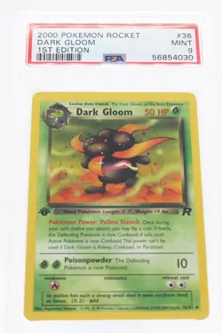 PSA 9 MINT 2000 Pokemon Team Rocket #36 Dark Gloom 1st Edition !!! - Image 1
