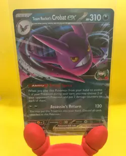 Pokemon TCG Destined Rivals Team Rockets Crobat EX Double Rare Card 122/182 - Image 1
