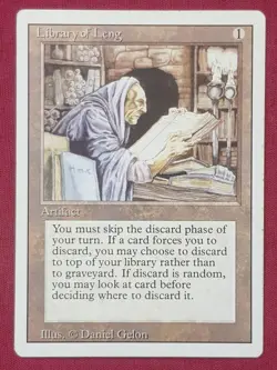 Magic The Gathering REVISED EDITION LIBRARY OF LENG artifact card MTG - Image 1